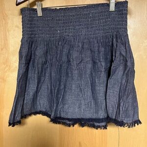 Aerie Navy Smocked Skirt